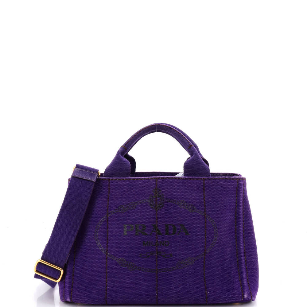 Prada Mini Canapa Convertible Tote Canvas